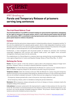 Parole and Temporary Release of prisoners serving long sentences