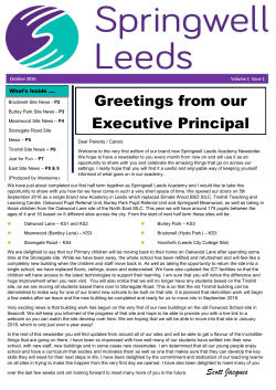 October Newsletter - Springwell Academy Leeds