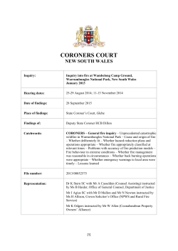 Inquiry into the fire at Wambelong Camp Ground, Warrumbungles