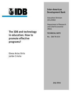 The IDB and technology in education: How to promote effective
