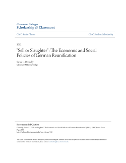 "Sell or Slaughter": The Economic and Social Policies of German