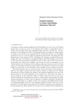 Freedom of Speech in Turkey`s Social Media