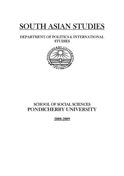 M.A. South Asian Studies