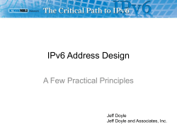 IPv6 Address Design