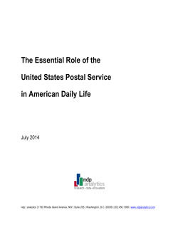 The Essential Role of the United States Postal Service