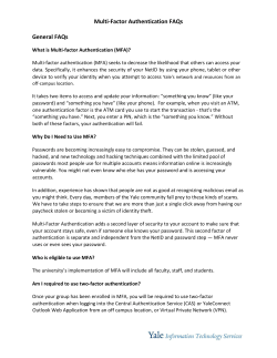 Multi-Factor Authentication FAQs General FAQs