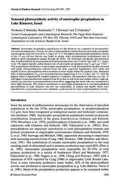 Seasonal photosynthetic activity of autotrophic
