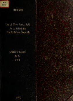 The use of thio-acetic acid as a substitute for