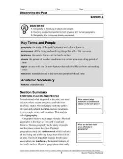 Section Summary Key Terms and People Academic Vocabulary