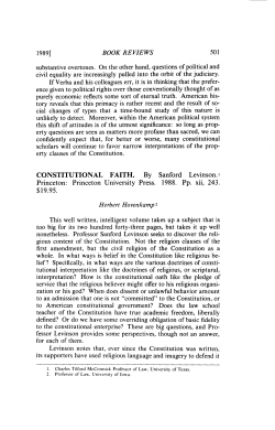 CONSTITUTIONAL FAITH. By Sanford Levinson. 1