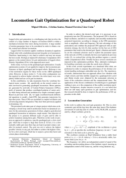 Locomotion Gait Optimization for a Quadruped Robot