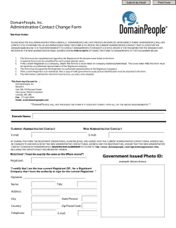 Administrative Contact Change Form Government Issued Photo ID: