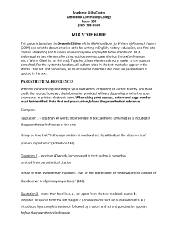 mla style guide - Asnuntuck Community College