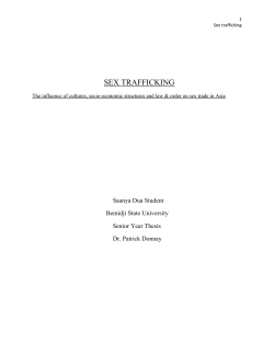 Sex Trafficking: The influence of cultures, socio