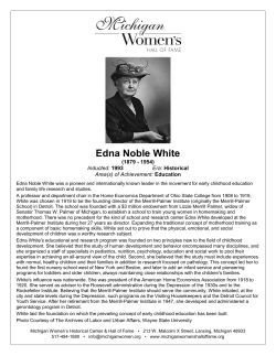 Edna Noble White - Michigan Women`s Hall of Fame