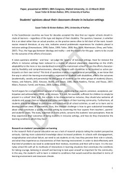 Students` opinions about their classroom climate