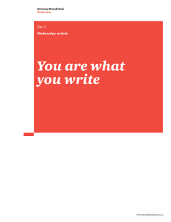 Day 3 - Wednesday article: You are what you write