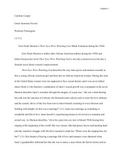 Huma 240 Paper Their Eyes Were Watching God