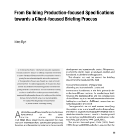 From Building Production-focused Specifications towards a Client