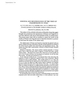 SURVIVAL AND MULTIPLICATION OF THE VIRUS OF
