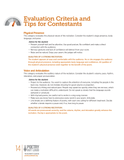 Evaluation Criteria and Tips for Contestants