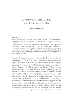 Dorothy L. Sayers, Dante, and the Modern Reader