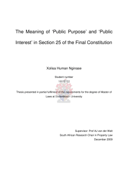 The Meaning of `Public Purpose` and `Public Interest` in Section 25 of