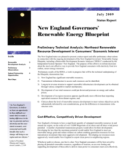 New England Governors` Renewable Energy Blueprint