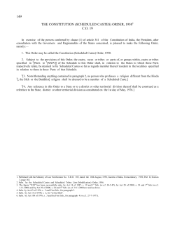 the constitution (scheduled castes) order, 1950]1