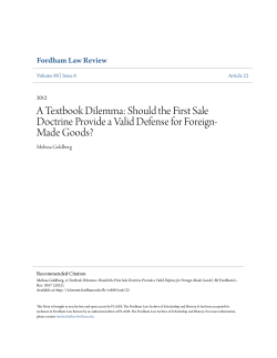 A Textbook Dilemma: Should the First Sale Doctrine Provide a Valid