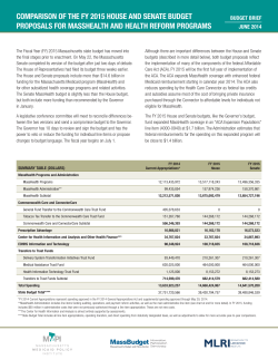 comparison of the fy 2015 house and senate budget proposals for