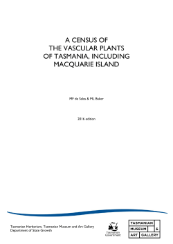 2016 Vascular Plants Census - Tasmanian Museum and Art Gallery