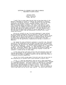 Scattering of Ultrasonic Pulses from Cylindrical Inclusions in Elastic