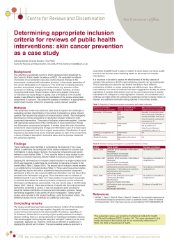 Determining appropriate inclusion criteria for