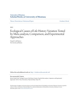 Ecological Causes of Life History Variation Tested by Meta