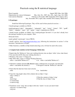 Practicals using the R statistical language
