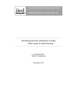 Broadening poverty definitions in India: Basic needs in