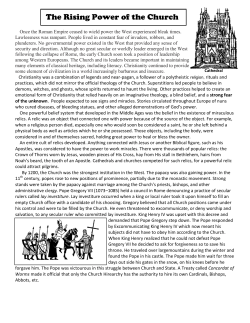 The Rising Power of the Church