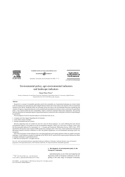 Environmental policy, agri-environmental indicators and