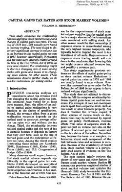 capital gains tax rates and stock market volume