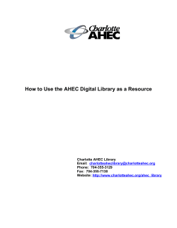 How to Use the AHEC Digital Library as a Resource