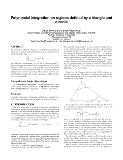 Polynomial integration on regions defined by a triangle and