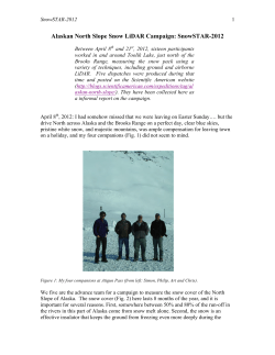 Alaskan North Slope Snow LiDAR Campaign: SnowSTAR-2012