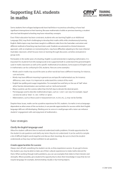 Supporting EAL students in maths