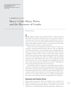 Harry`s Girls: Harry Potter and the Discourse of Gender