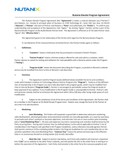 Nutanix Elevate Program Agreement