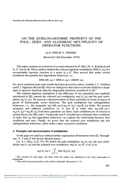 On the (sub)logarithmic property of the pole-, zero