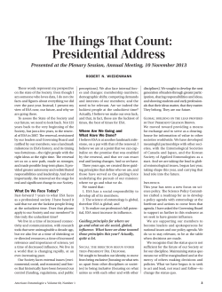 The Things That Count: Presidential Address