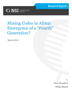 Mining Codes in Africa: Emergence of a &ldquo;Fourth&rdquo; Generation?