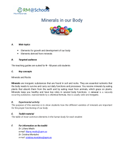 Minerals in our Body